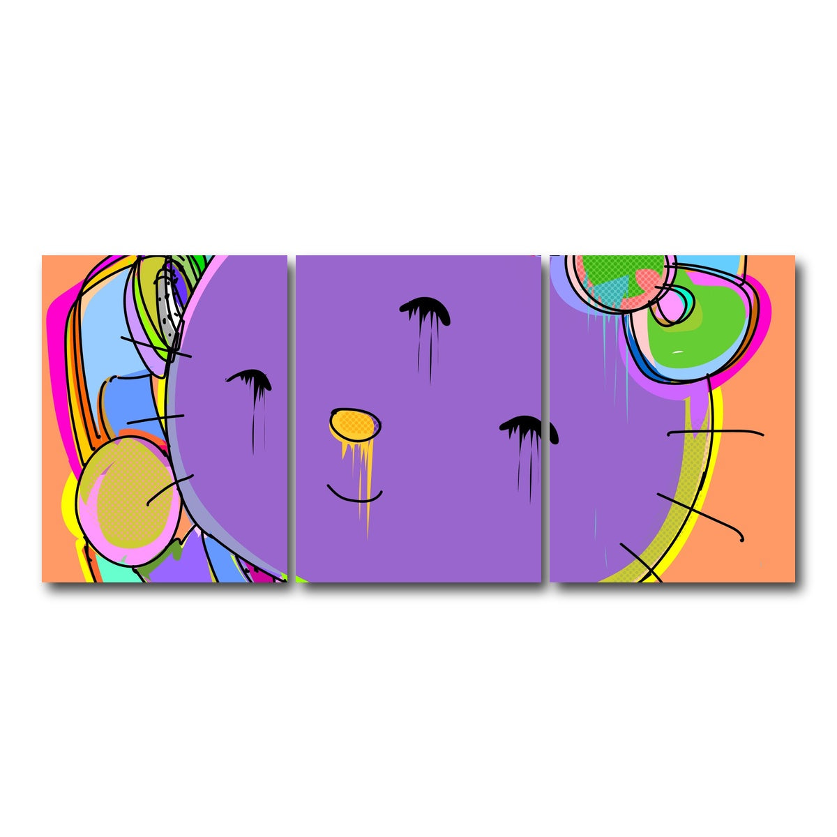 AUTO-MOCKUP WHITE | HELLO KITTY | 3 Piece | Gallery Wrap Canvas | group=18x24