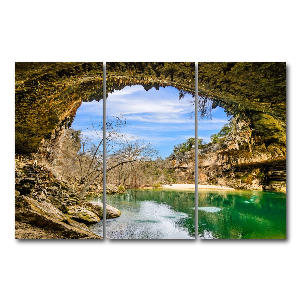 AUTO-MOCKUP WHITE | Hamilton Pool Preserve | 3 Piece | Gallery Wrap Canvas | group=12x24