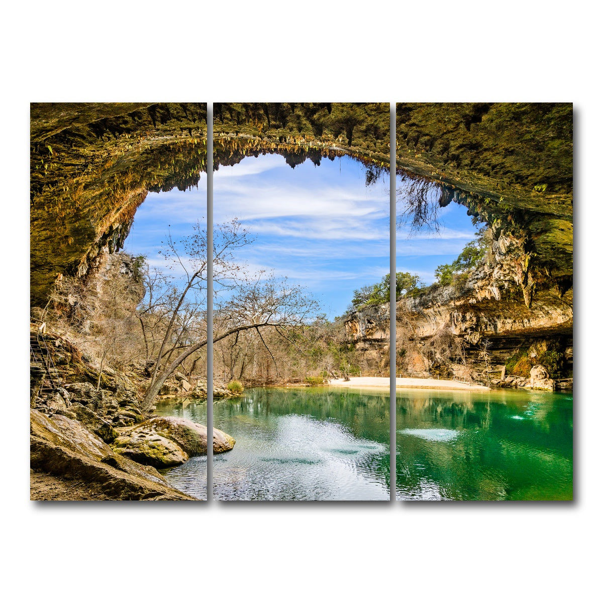 AUTO-MOCKUP WHITE | Hamilton Pool Preserve | 3 Piece | Gallery Wrap Canvas | group=8x18