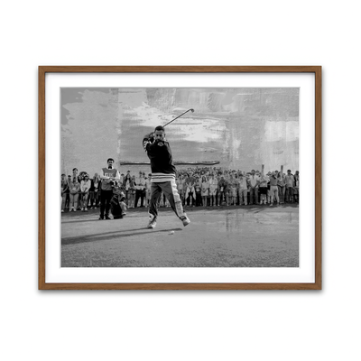 AUTO-MOCKUP WHITE | Happy Gilmore 2 Grayscale | 1 Piece | Walnut Framed Print | group=4x3