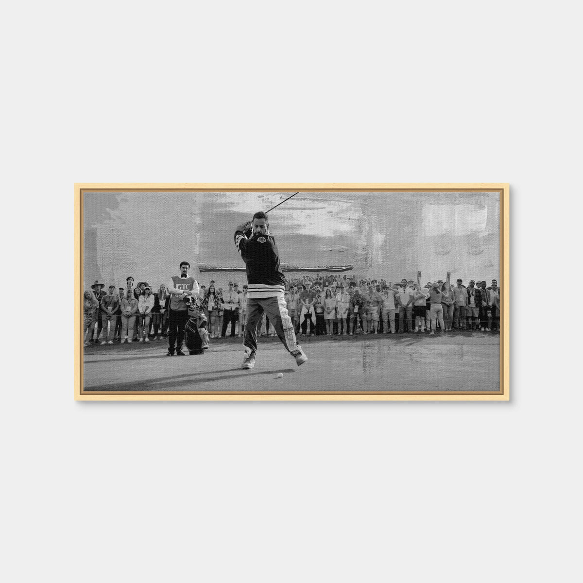 AUTO-MOCKUP WHITE | Happy Gilmore 2 Grayscale | 1 Piece | Natural Framed Canvas | group=2x1