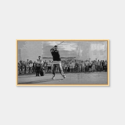 AUTO-MOCKUP WHITE | Happy Gilmore 2 Grayscale | 1 Piece | Natural Framed Canvas | group=2x1
