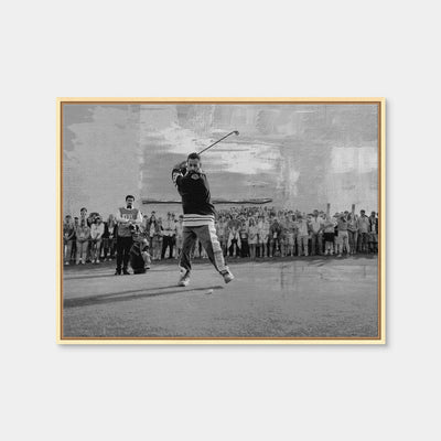 AUTO-MOCKUP WHITE | Happy Gilmore 2 Grayscale | 1 Piece | Natural Framed Canvas | group=4x3
