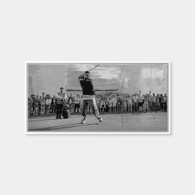 AUTO-MOCKUP WHITE | Happy Gilmore 2 Grayscale | 1 Piece | White Framed Canvas | group=2x1