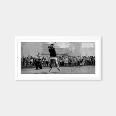AUTO-MOCKUP WHITE | Happy Gilmore 2 Grayscale | 1 Piece | White Framed Print | group=2x1