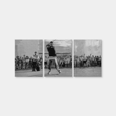 AUTO-MOCKUP WHITE | Happy Gilmore 2 Grayscale | 3 Piece | Gallery Wrap Canvas | group=18x24