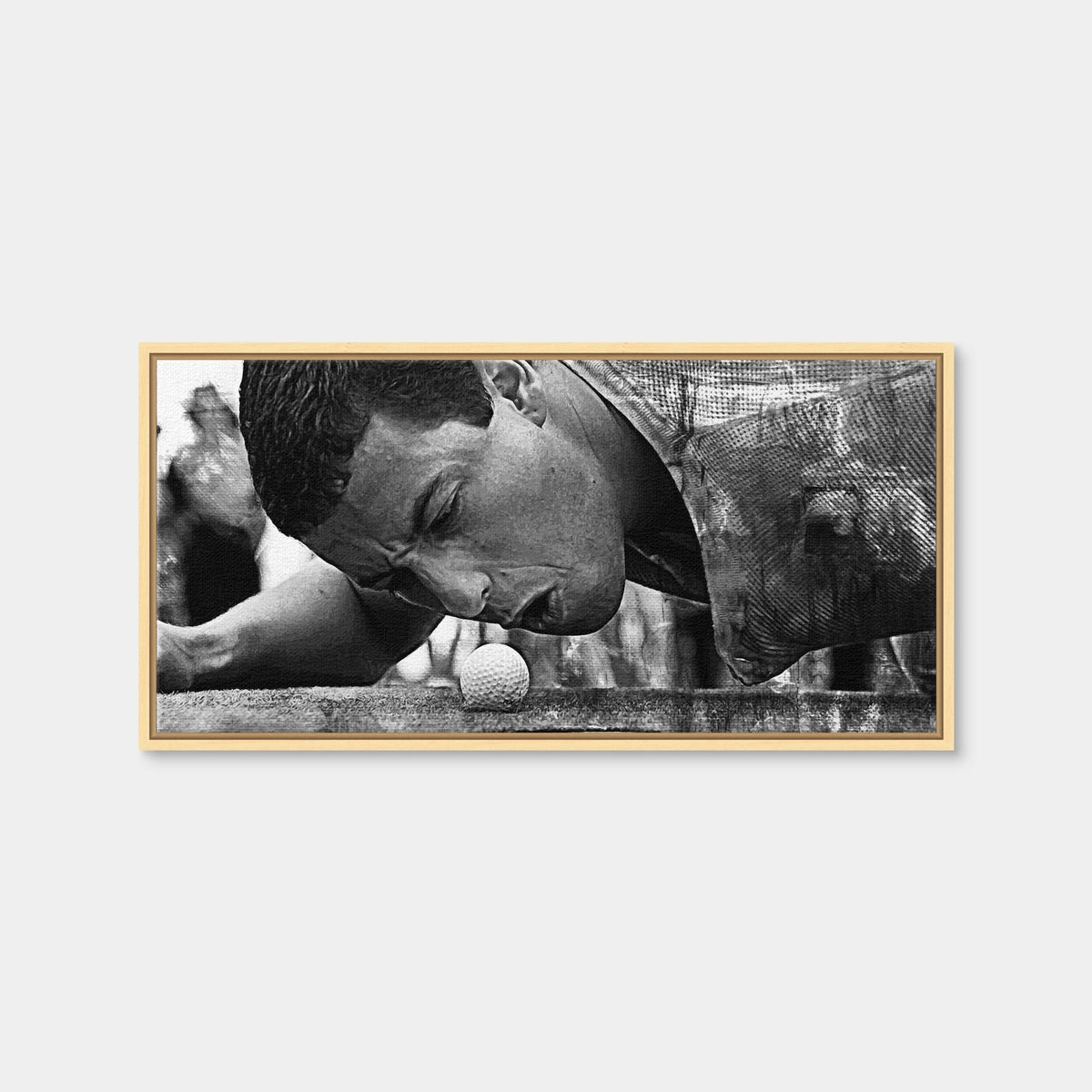 AUTO-MOCKUP WHITE | Happy Gilmore Grayscale | 1 Piece | Natural Framed Canvas | group=2x1