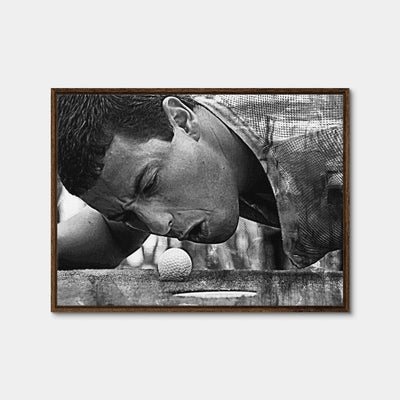 AUTO-MOCKUP WHITE | Happy Gilmore Grayscale | 1 Piece | Walnut Framed Canvas | group=4x3