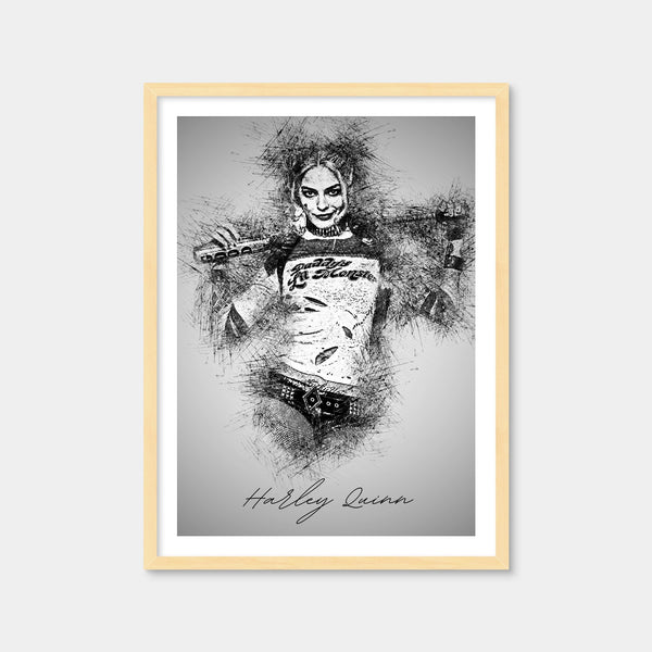 Harley Quinn Sketch Wall Art — Framed Print Format preview