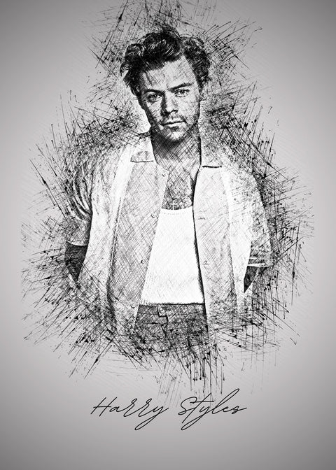 Harry Styles Sketch Wall Art
