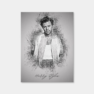 AUTO-MOCKUP WHITE | Harry Styles Sketch | 1 Piece | Gallery Wrap Canvas | group=3x4