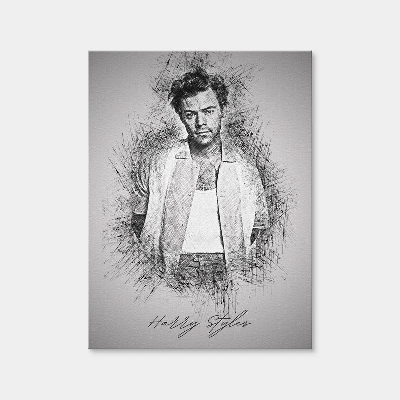 AUTO-MOCKUP WHITE | Harry Styles Sketch | 1 Piece | Gallery Wrap Canvas | group=3x4