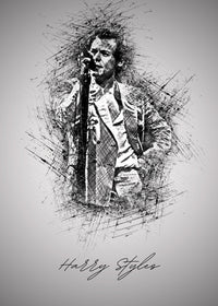 Harry Styles With Mic Wall Art