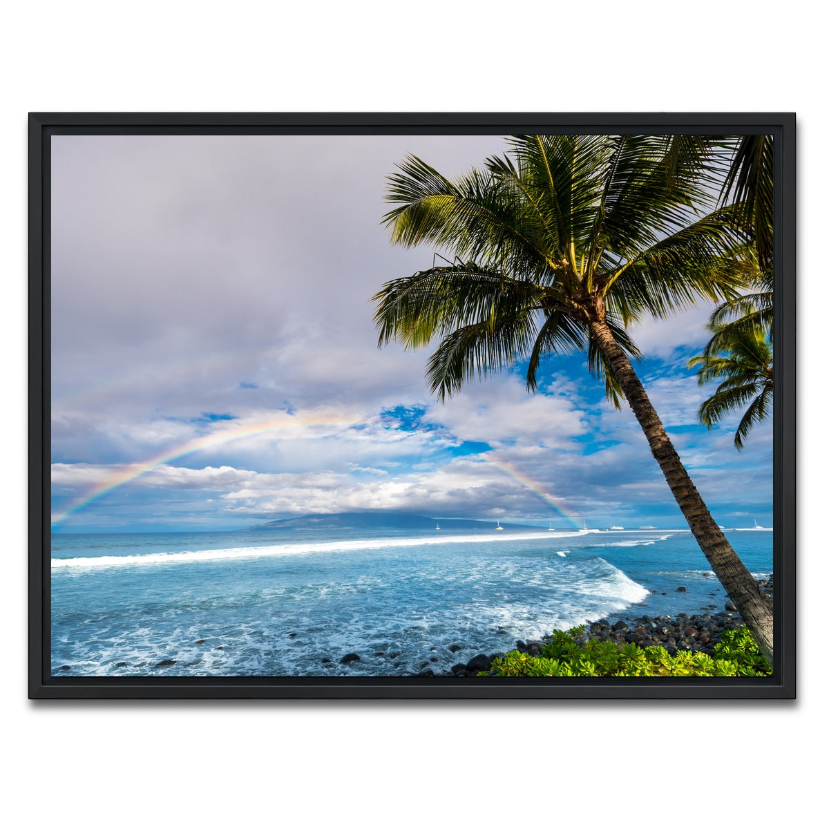AUTO-MOCKUP WHITE | Hawaiian Landscape | 1 Piece | Black Framed Canvas | group=4x3