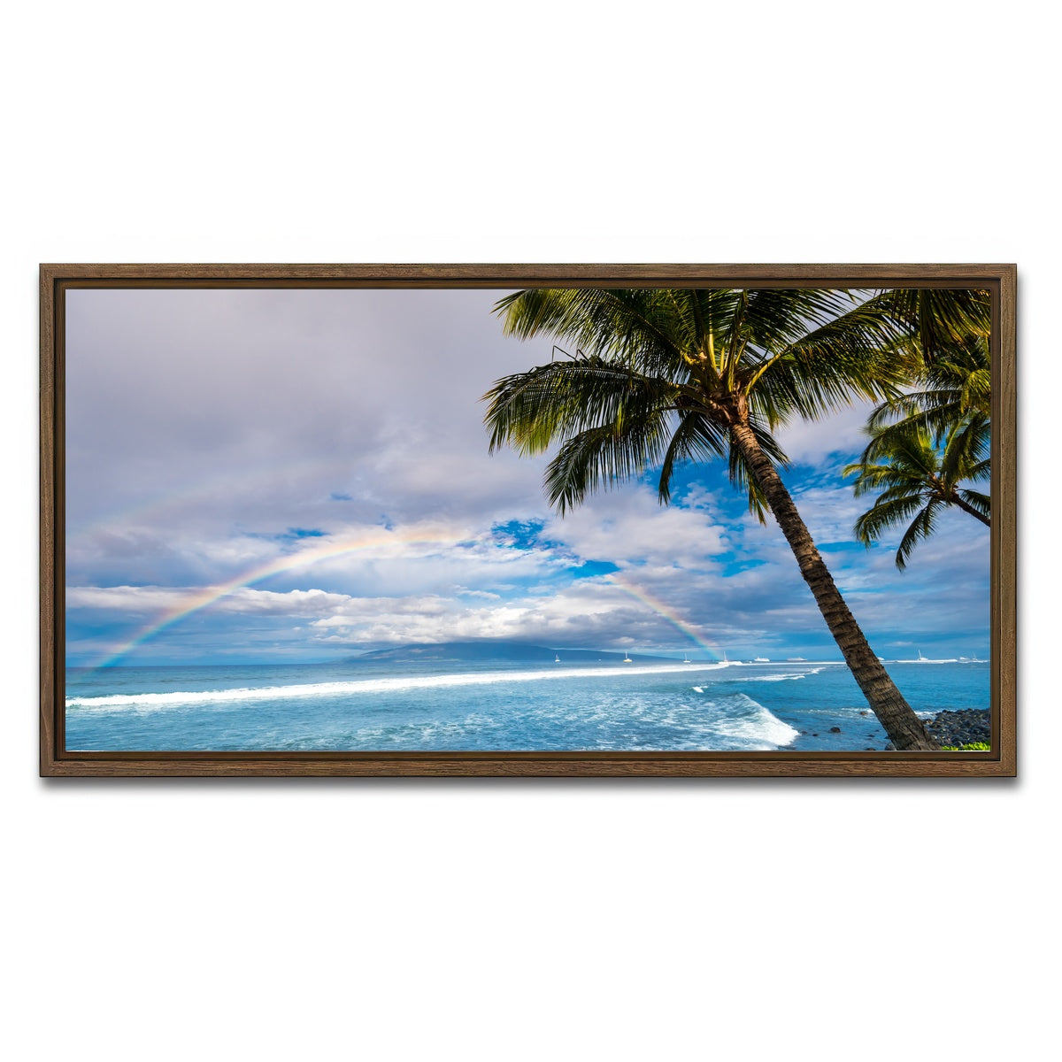 AUTO-MOCKUP WHITE | Hawaiian Landscape | 1 Piece | Walnut Framed Canvas | group=2x1