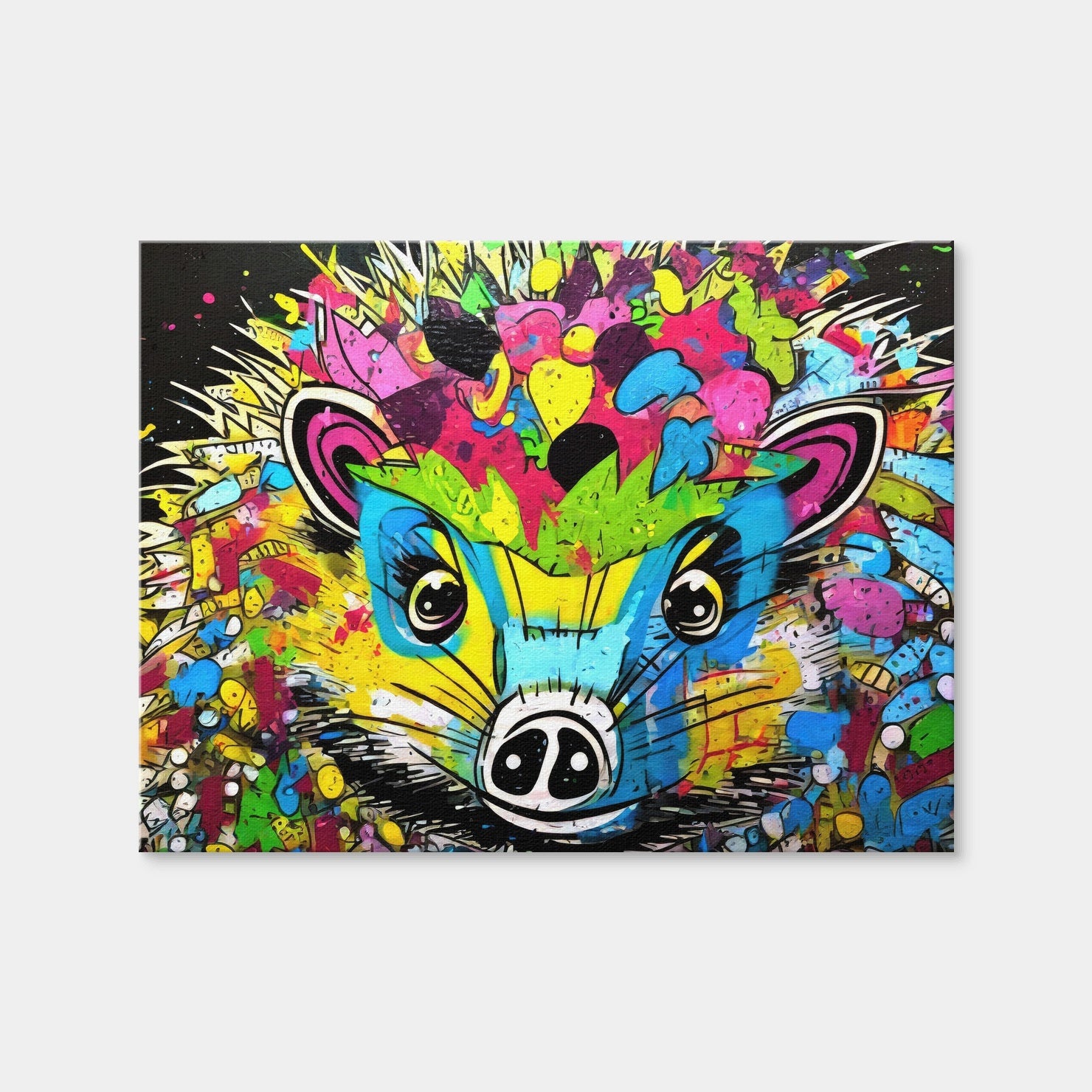 AUTO-MOCKUP WHITE | Hedgehog Graffiti | 1 Piece | Gallery Wrap | group=4x3