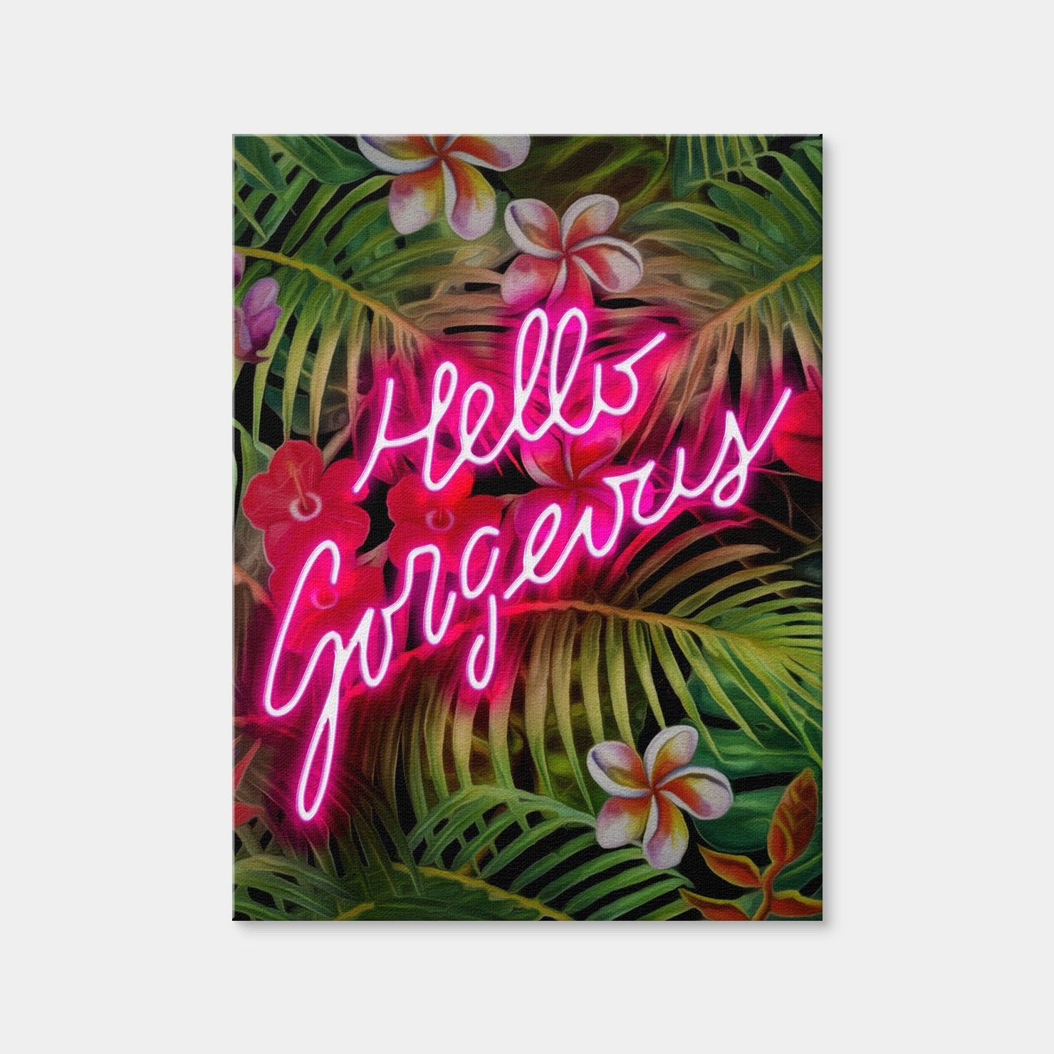 AUTO-MOCKUP WHITE | Hello Gorgeous | 1 Piece | Gallery Wrap Canvas | group=3x4