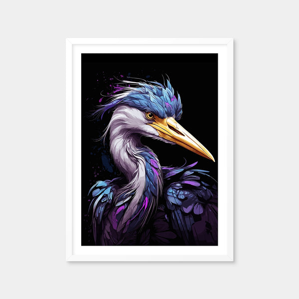 Heron Animal Colorful Wall Art — Framed Print Format preview