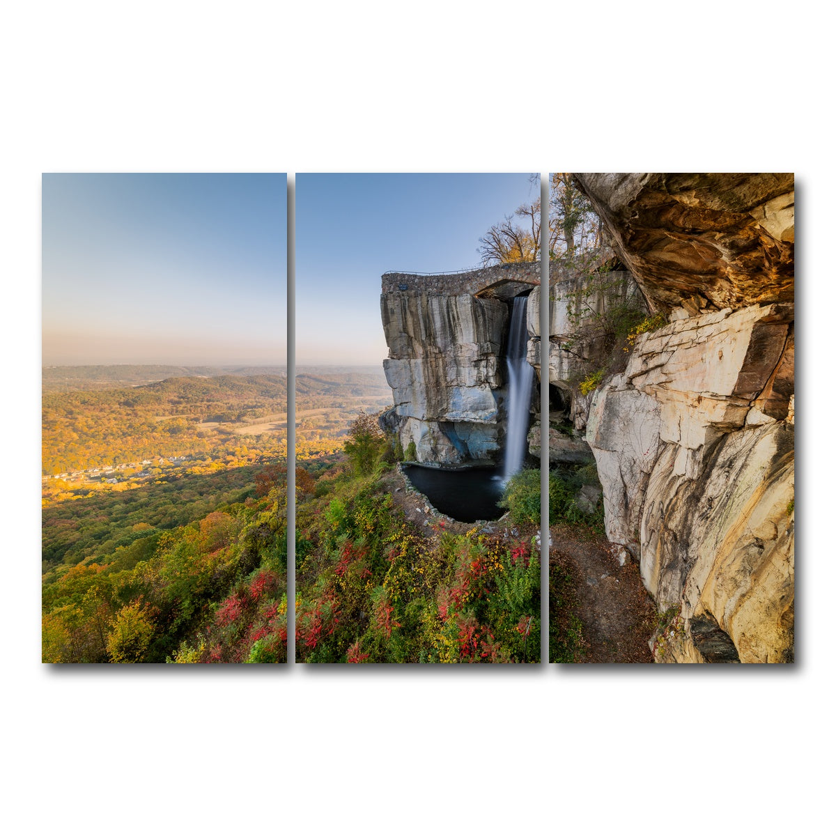 AUTO-MOCKUP WHITE | High Falls at Lookout Mountain | 3 Piece | Gallery Wrap Canvas | group=12x24