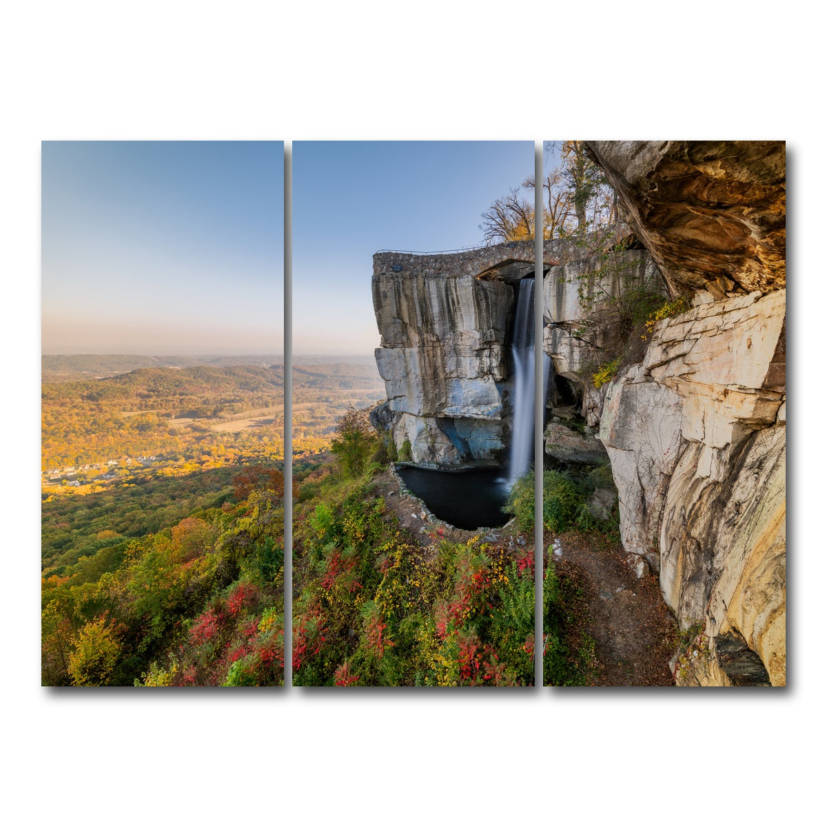 AUTO-MOCKUP WHITE | High Falls at Lookout Mountain | 3 Piece | Gallery Wrap Canvas | group=8x18
