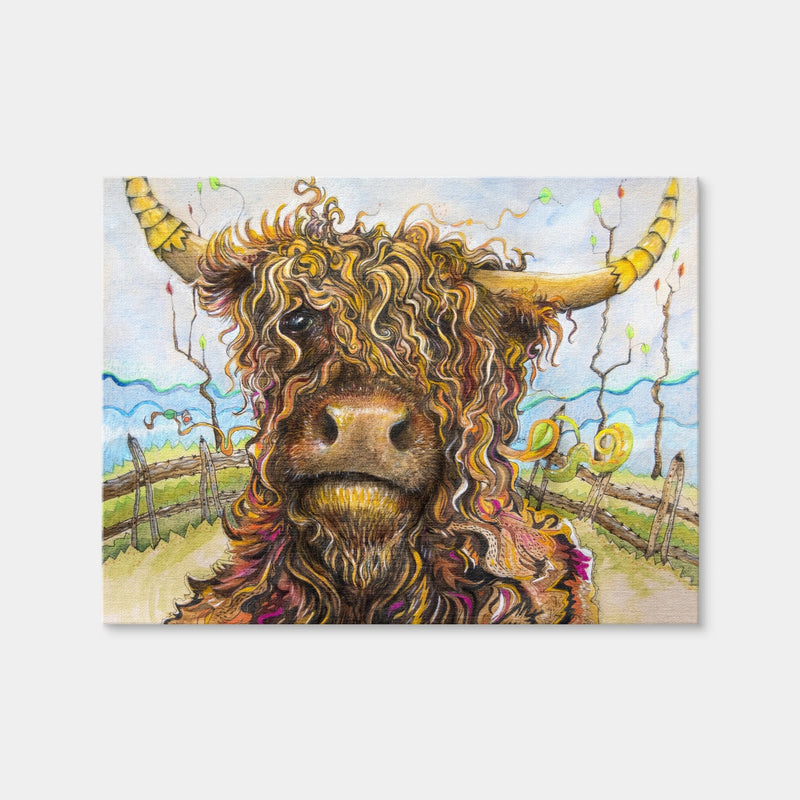 AUTO-MOCKUP WHITE | Highland Cow Art | 1 Piece | Gallery Wrap Canvas | group=4x3