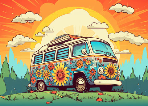 Hippie Bus Wall Art