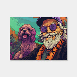 AUTO-MOCKUP WHITE | Hipster Grandpa and Dog | 1 Piece | Gallery Wrap Canvas | group=4x3