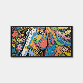 AUTO-MOCKUP WHITE | Horse Graffiti | 1 Piece | Black Framed Canvas | group=2x1