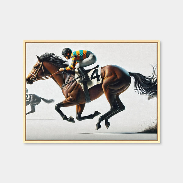 Horse Racing Wall Art — Framed Canvas Format preview