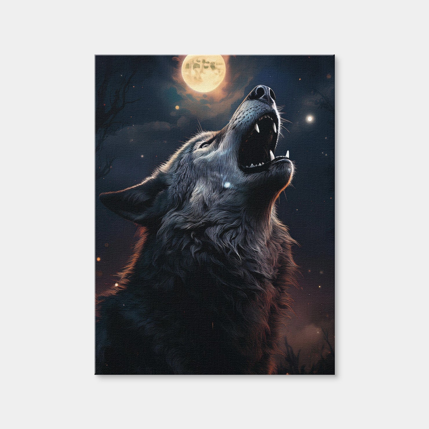 AUTO-MOCKUP WHITE | Howling Wolf | 1 Piece | Gallery Wrap Canvas | group=3x4