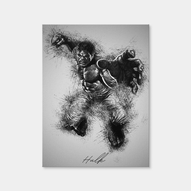 AUTO-MOCKUP WHITE | Hulk Grayscale | 1 Piece | Gallery Wrap Canvas | group=3x4