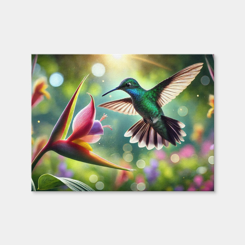 AUTO-MOCKUP WHITE | Hummingbird & Flower | 1 Piece | Gallery Wrap Canvas | group=4x3