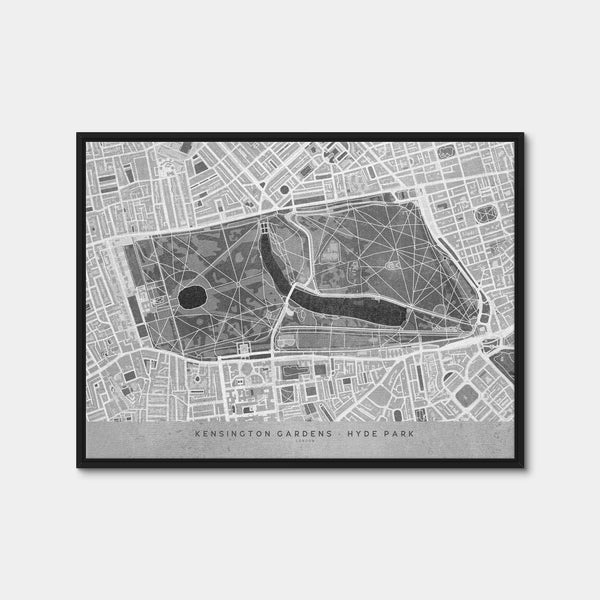 Hyde Park Map 2 Wall Art — Framed Canvas Format preview