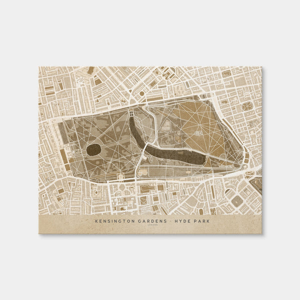 Hyde Park Map Wall Art — Canvas Wrap Format preview