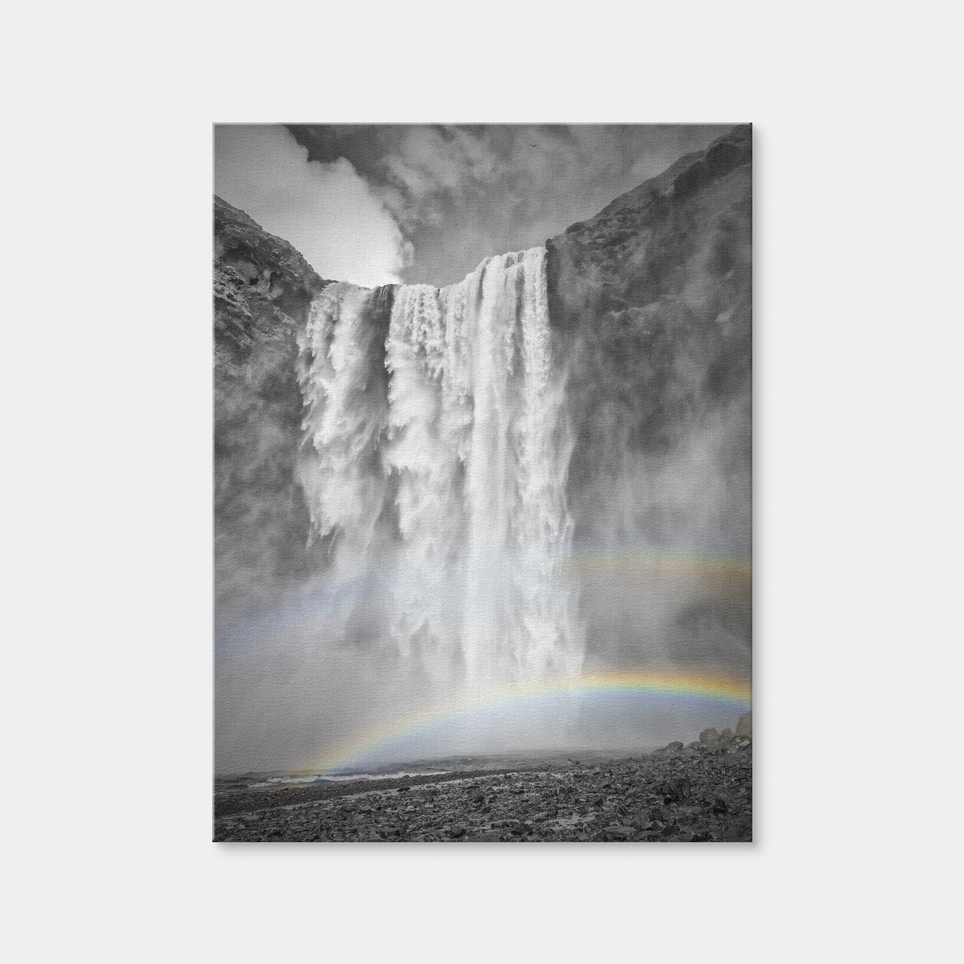 AUTO-MOCKUP WHITE | Iceland Skogafoss Double Rainbow | 1 Piece | Gallery Wrap Canvas | group=3x4