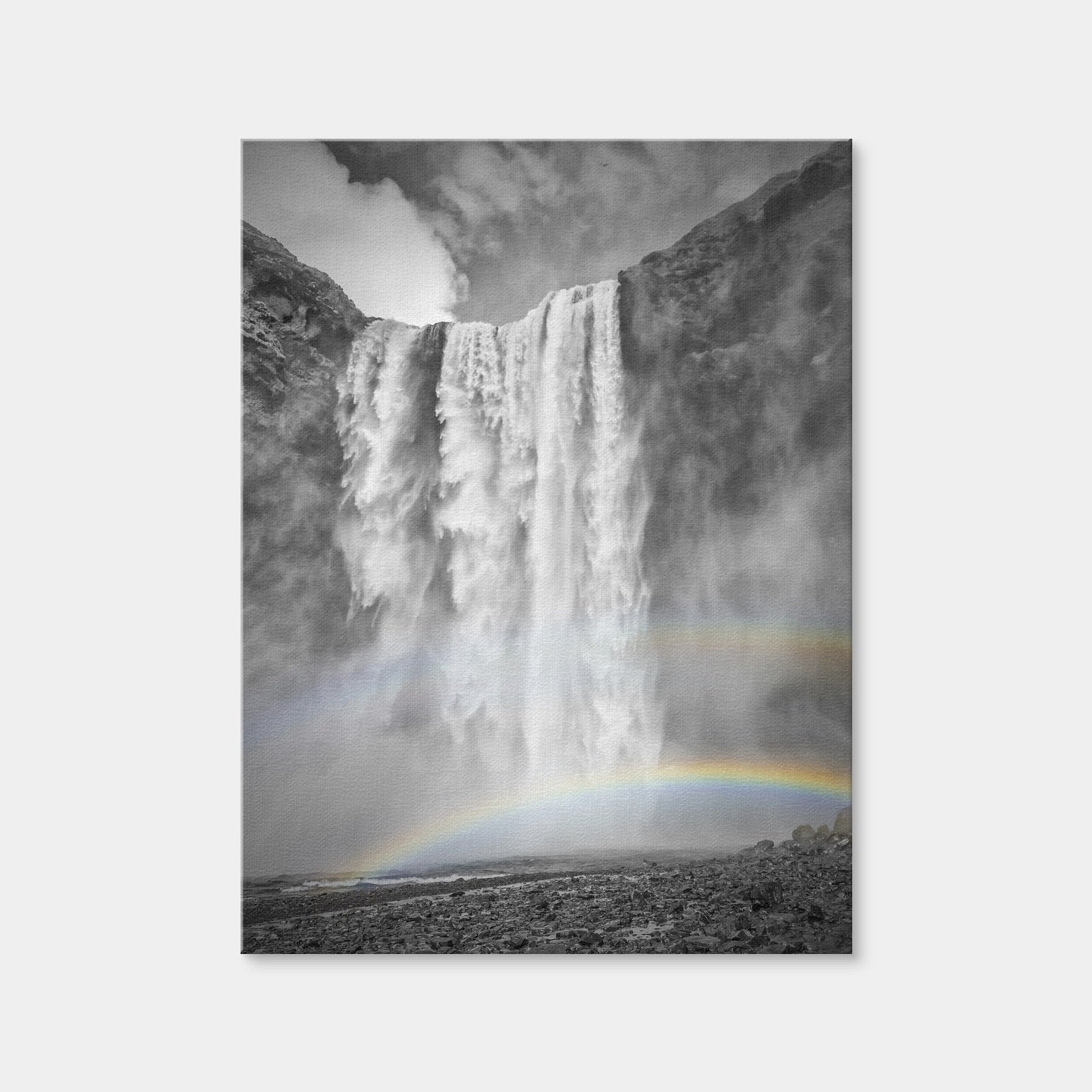 AUTO-MOCKUP WHITE | Iceland Skogafoss Double Rainbow | 1 Piece | Gallery Wrap Canvas | group=3x4