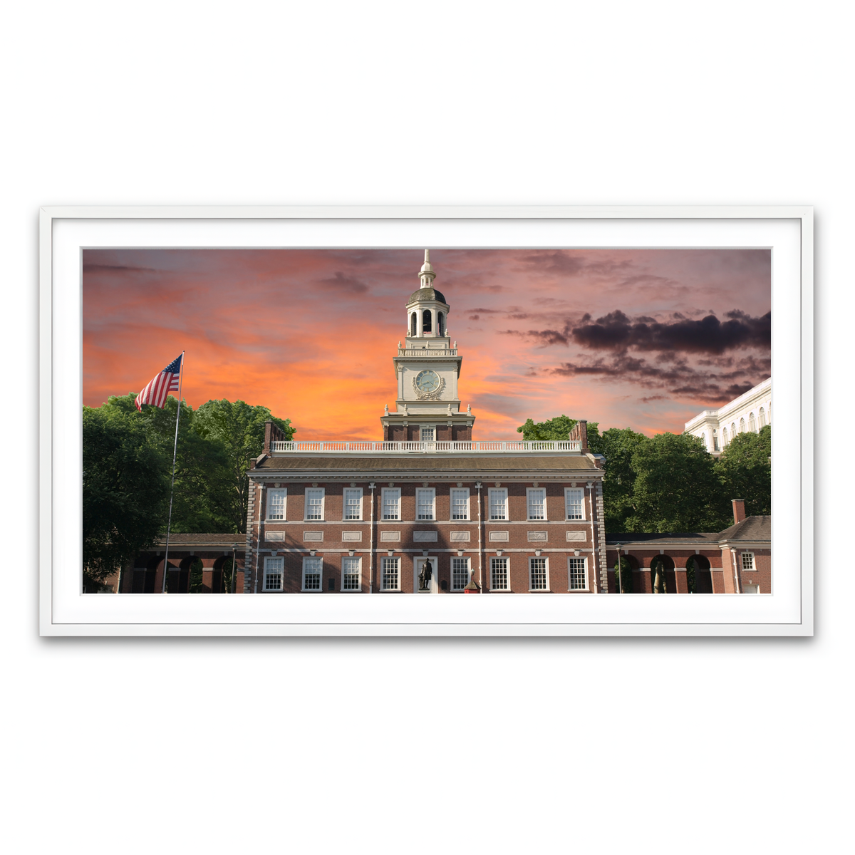 Framed Print 2x1 White