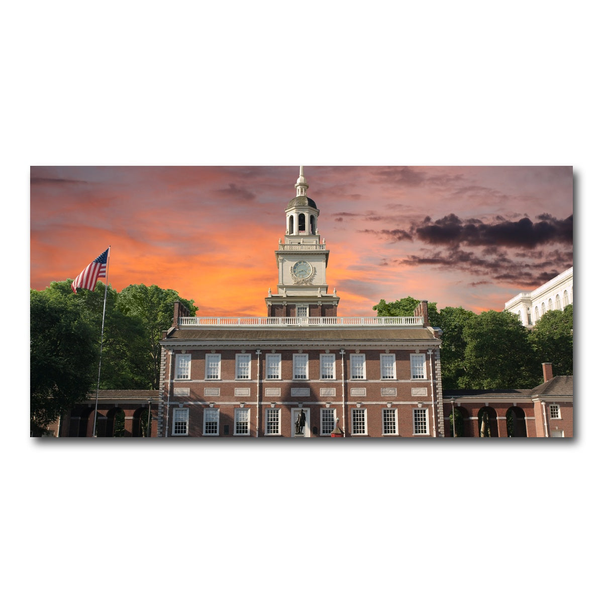 AUTO-MOCKUP WHITE | Independence Hall Sunset | 1 Piece | Gallery Wrap Canvas | group=2x1