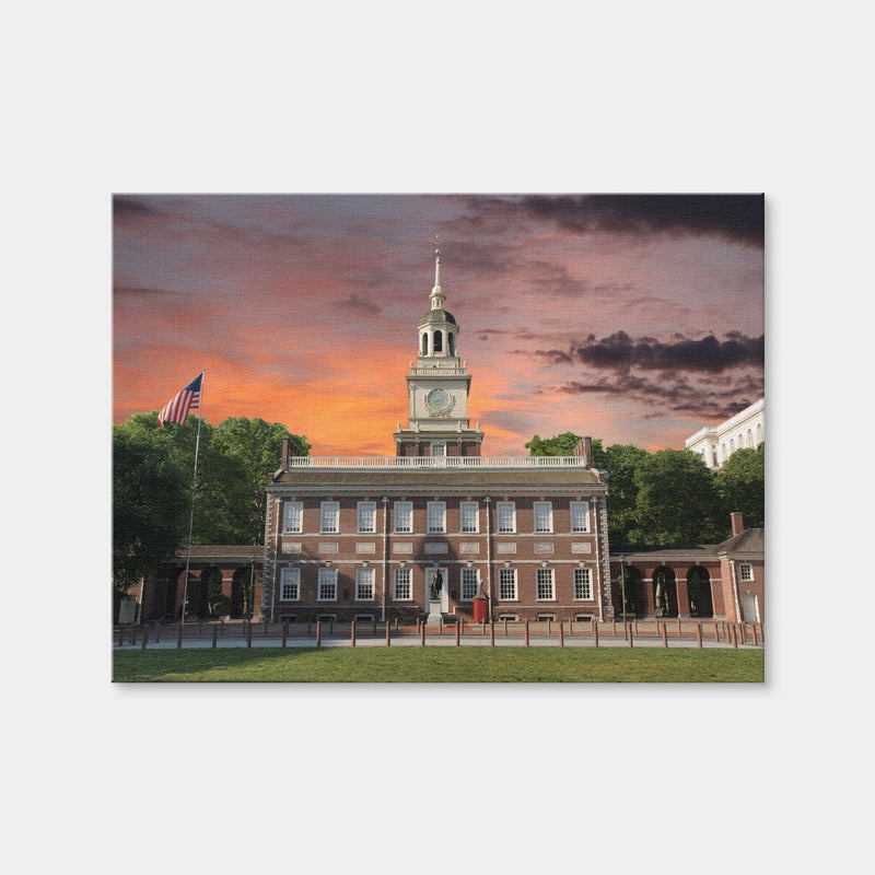 AUTO-MOCKUP WHITE | Independence Hall Sunset | 1 Piece | Gallery Wrap Canvas | group=4x3