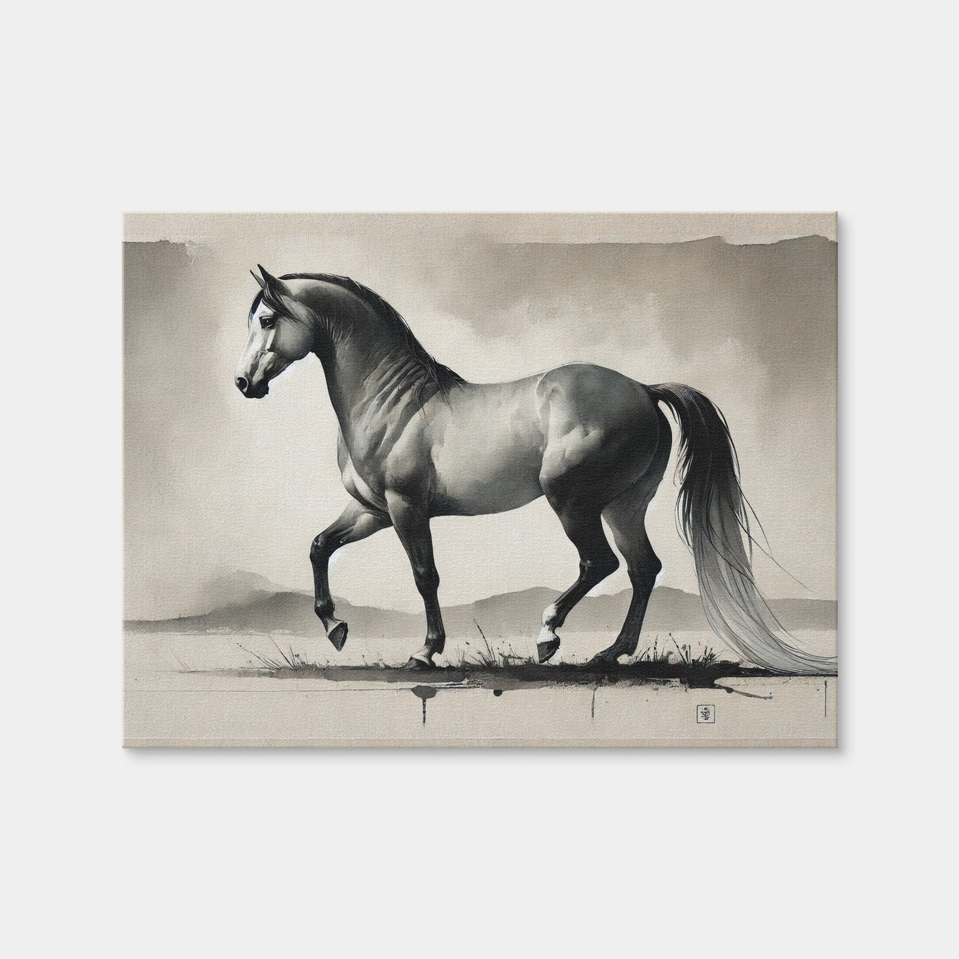 AUTO-MOCKUP WHITE | Ink Wash Horse | 1 Piece | Gallery Wrap | group=4x3