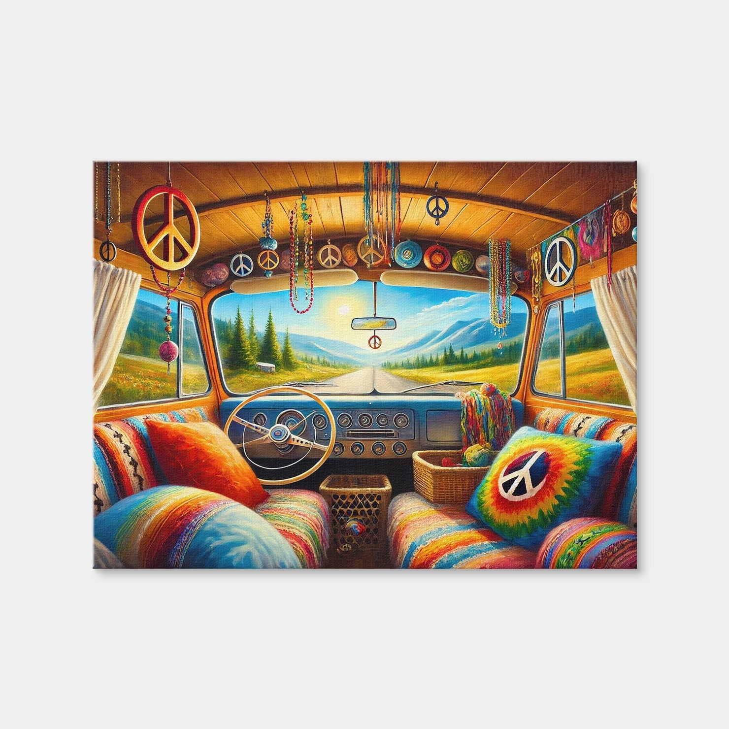 AUTO-MOCKUP WHITE | Inside a Hippie Van | 1 Piece | Gallery Wrap Canvas | group=4x3
