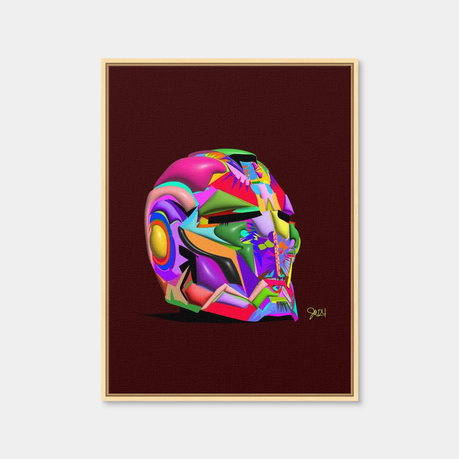 AUTO-MOCKUP WHITE | Iron Man Helmet | 1 Piece | Natural Framed Canvas | group=3x4
