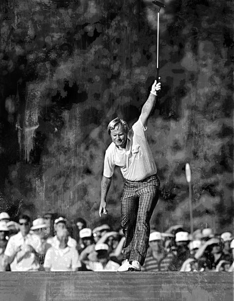 Jack Nicklaus 17th Hole Birdie Grayscale Wall Art