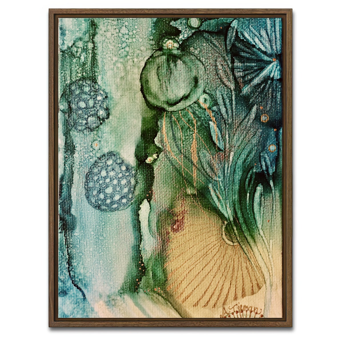AUTO-MOCKUP WHITE | Jade Reef | 1 Piece | Walnut Framed Canvas | group=3x4
