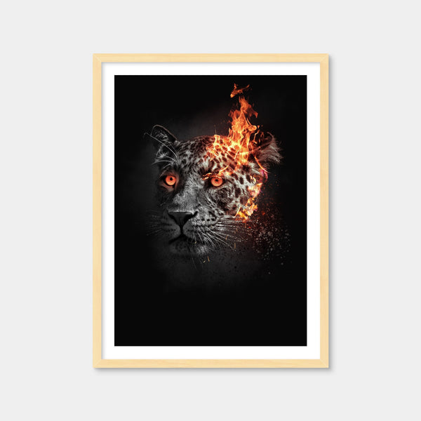 Jaguar on Fire Wall Art — Framed Print Format preview