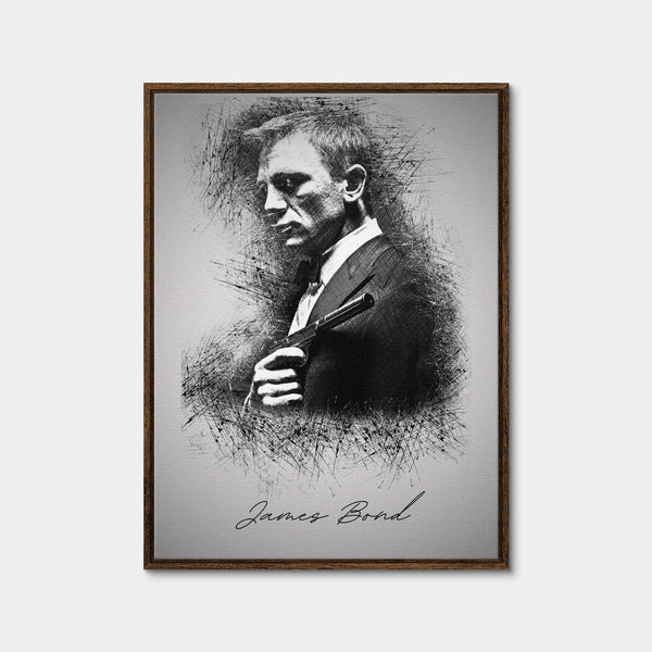 James Bond Silencer Wall Art — Framed Canvas Format preview