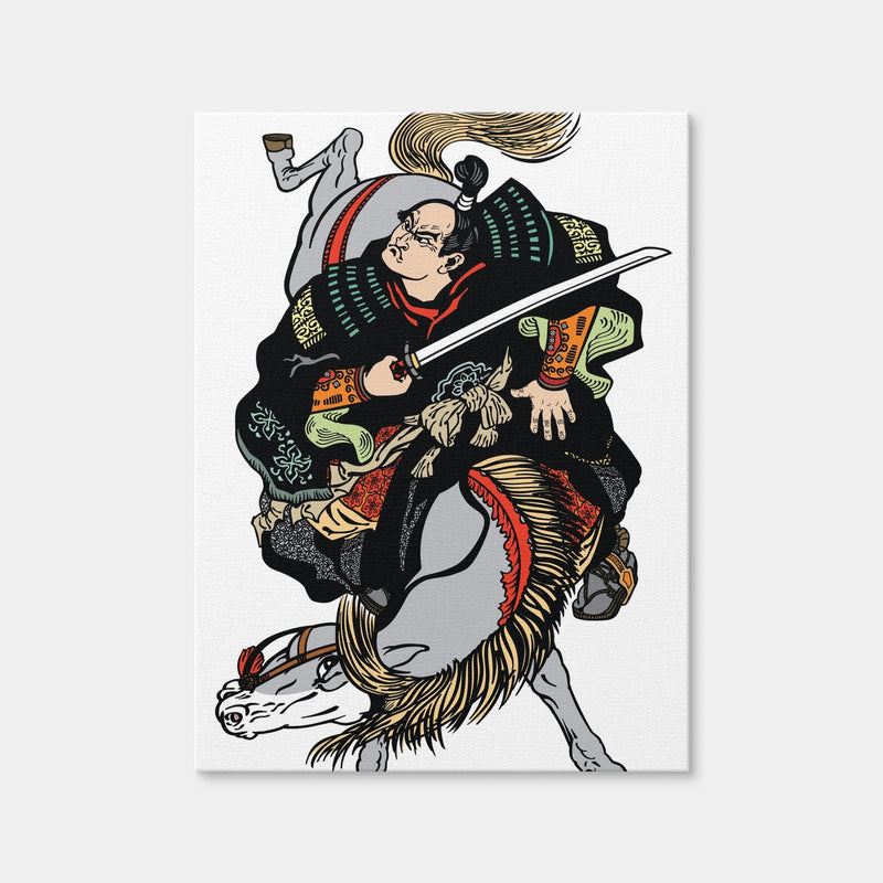 AUTO-MOCKUP WHITE | Japanese Samurai Horseman | 1 Piece | Gallery Wrap Canvas | group=3x4