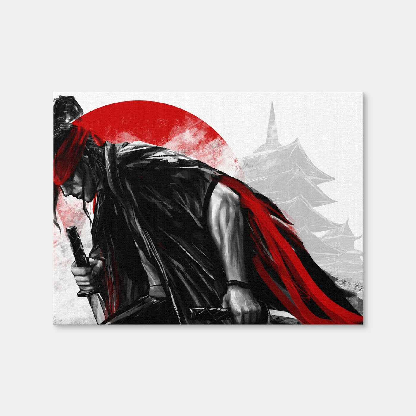 AUTO-MOCKUP WHITE | Japanese Samurai Warrior | 1 Piece | Gallery Wrap Canvas | group=4x3