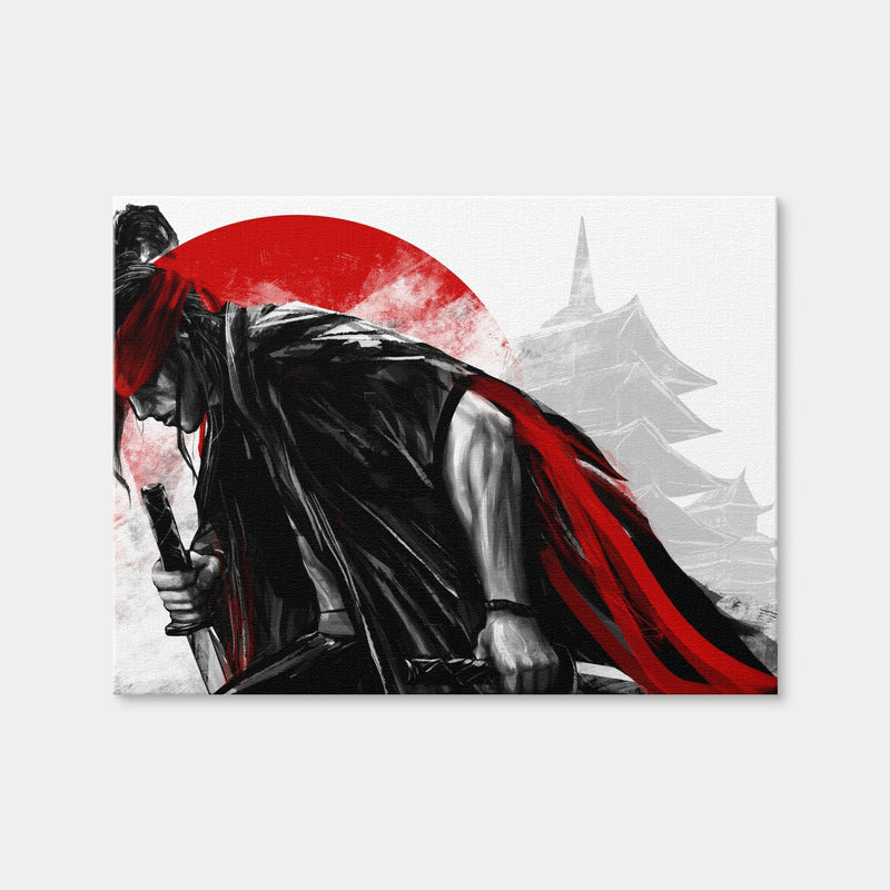 AUTO-MOCKUP WHITE | Japanese Samurai Warrior | 1 Piece | Gallery Wrap Canvas | group=4x3