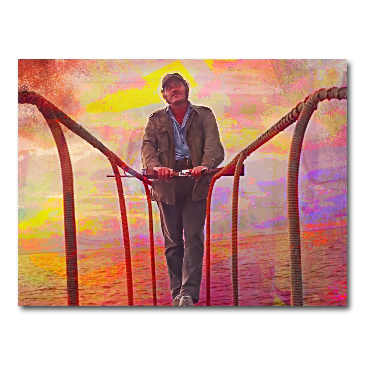 AUTO-MOCKUP WHITE | Jaws Quint Sunset | 1 Piece | Gallery Wrap Canvas | group=4x3